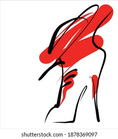 
VECTOR Background with a
stylish  original hand-drawn sketch graphics with beautiful shoes for fashion design logo 