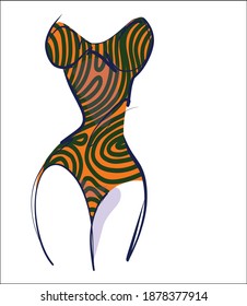 
VEKTOR-Hintergrund mit
stylische, handgezeichnete Sketch-Grafik mit schönem jungen Girdmodell in Bikini für Modedesign-Logo 