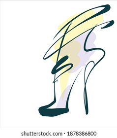 
VEKTOR-Hintergrund mit
stylische originale, handgezeichnete Skizzengrafik mit schönen Schuhen für das Modedesign-Logo 