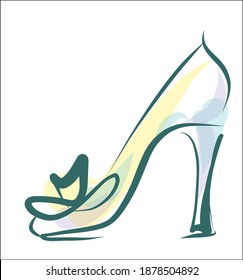 
VECTOR Background with a
stylish  original hand-drawn sketch graphics with beautiful shoes for fashion design logo 