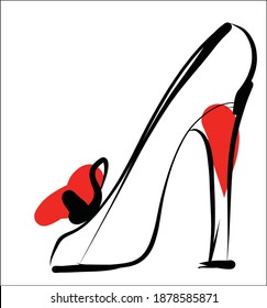 
VEKTOR-Hintergrund mit
stylische originale, handgezeichnete Skizzengrafik mit schönen Schuhen für das Modedesign-Logo 