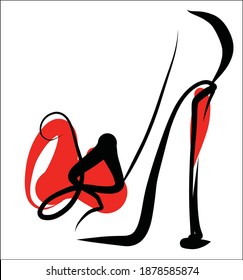 
VEKTOR-Hintergrund mit
stylische originale, handgezeichnete Skizzengrafik mit schönen Schuhen für das Modedesign-Logo 