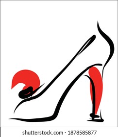 
VECTOR Background with a
stylish  original hand-drawn sketch graphics with beautiful shoes for fashion design logo 