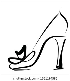 
VECTOR Background with a
stylish  original hand-drawn sketch graphics with beautiful shoes for fashion design logo 