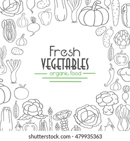 Vector background with stylish vegetables. Vector illustration for your design