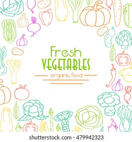 Vector background with stylish vegetables. Vector illustration for your design