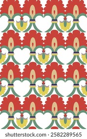 Vector background of stylized colored plant shapes.