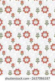 Vector background of stylized colored plant shapes.