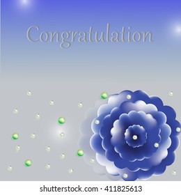 Vector background with stylized flower, Invitation and greeting card with flowers. Floral abstract decorative illustration with text box for celebration and festivity.