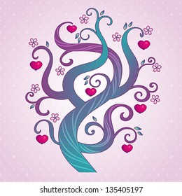 vector background with stylized image of tree