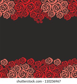 Vector background with stylized rose flowers 