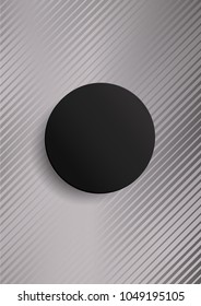Vector background stylized as a shiny black and white texture of noble expensive cloth, satin, silk. Diagonal strips. Round frame for inserting text in the middle of the illustration. 