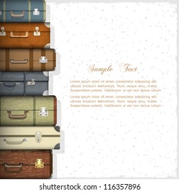 Vector background with suitcases