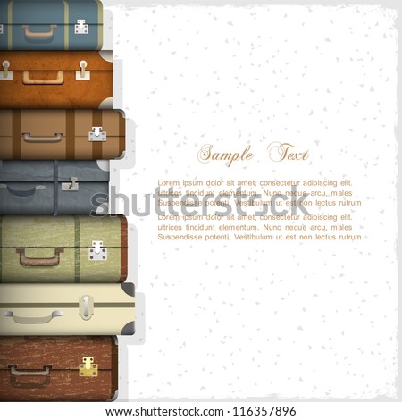 Vector background with suitcases