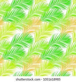 vector background summer green card leaves palm pattern