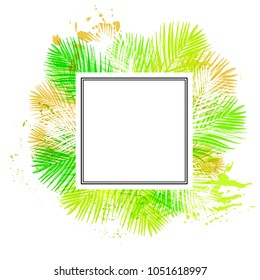 vector background summer green card leaves palm
