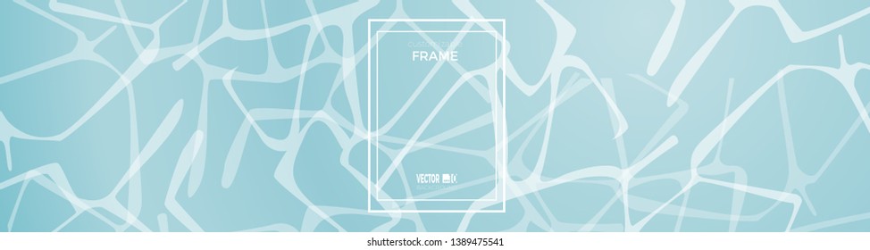 Vector background summer and the sea calm, water and reflections. Customizable frame
