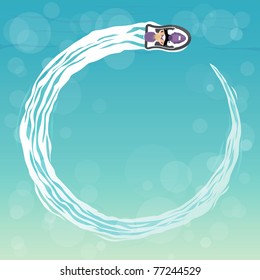 vector background summer vacation active sport, a swirl trail on water