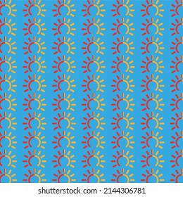 Vector background sun color yellow and red flat style