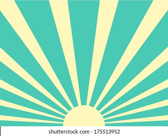 Vector background sun ray with green and white retro color - Shutterstock ID 175513952