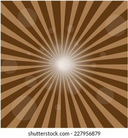 Vector background sun rays with brown color