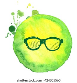 Vector background - sunglasses.
Illustration sketch - summertime.