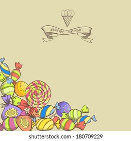 vector background with sweets