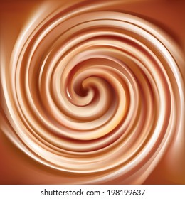 Vector background of swirling creamy caramel texture 