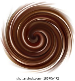 Vector background of swirling dark chocolate texture 