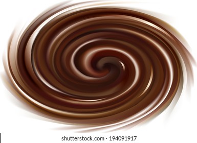 Vector background of swirling dark chocolate texture 