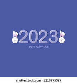 vector background with symbol of 2023 year rabbit