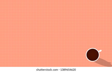 Vector background table and cup of coffee