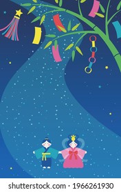 vector background with Tanabata festival illustrations for banners, cards, flyers, social media wallpapers, etc.