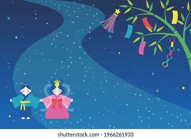 fondo vectorial con ilustraciones del festival Tanabata para carteles, tarjetas, volantes, fondos de pantalla de medios sociales, etc.
