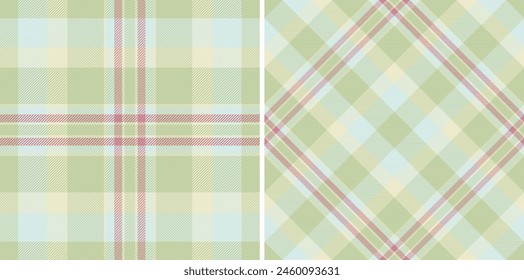 Vector background tartan of textile seamless pattern with a fabric check plaid texture. Set in nature colors in current fashion trend.