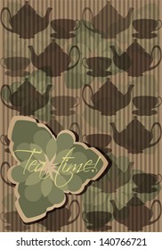 Vector background with tea motives