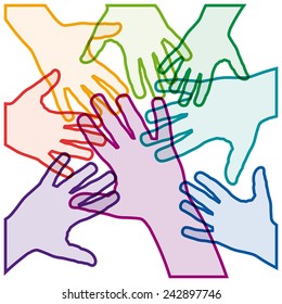 Vector Background Teamwork Hands Crossed Stock Vector (royalty Free 