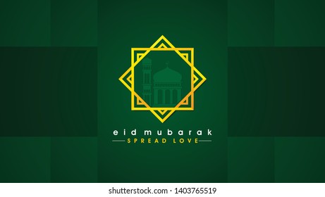 Vector background template design with eid mubarak theme