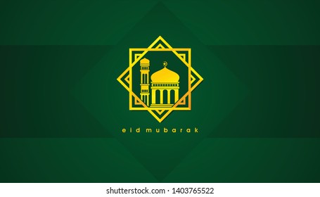 Vector background template design with eid mubarak theme