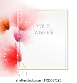 Fondo vectorial. Tarjeta de felicitación floral de plantilla