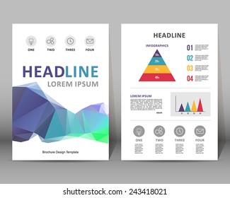 Vector background template. Modern brochure design/layout for magazine, brochure, flyer, cover in A4 size.