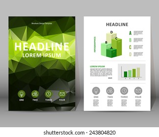Vector background template. Modern brochure design/layout for magazine, brochure, flyer, cover in A4 size.