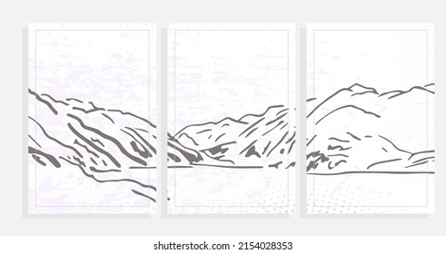 vector background template with mountains sketch