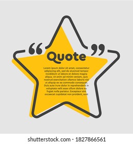 Vector background template for quote with bracket. Speech bubble with bracket. Empty frame for messages. Business card template information text message. Quote text form for motivation inspiration.