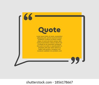 Vector Background Template Quote Bracket Speech Stock Vector (Royalty ...