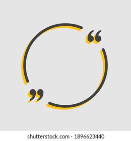 Vector background template for quote with bracket. Speech bubble with bracket. Empty frame for messages. Business card template information text message. Quote text form for motivation inspiration.