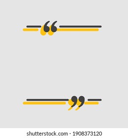 Vector background template for quote with bracket. Speech bubble with bracket. Empty frame for messages. Business card template information text message. Quote text form for motivation inspiration.