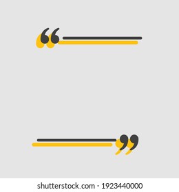 Vector background template for quote with bracket. Speech bubble with bracket. Empty frame for messages. Business card template information text message. Quote text form for motivation inspiration.