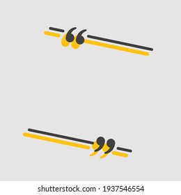 Vector background template for quote with bracket. Speech bubble with bracket. Empty frame for messages. Business card template information text message. Quote text form for motivation inspiration.