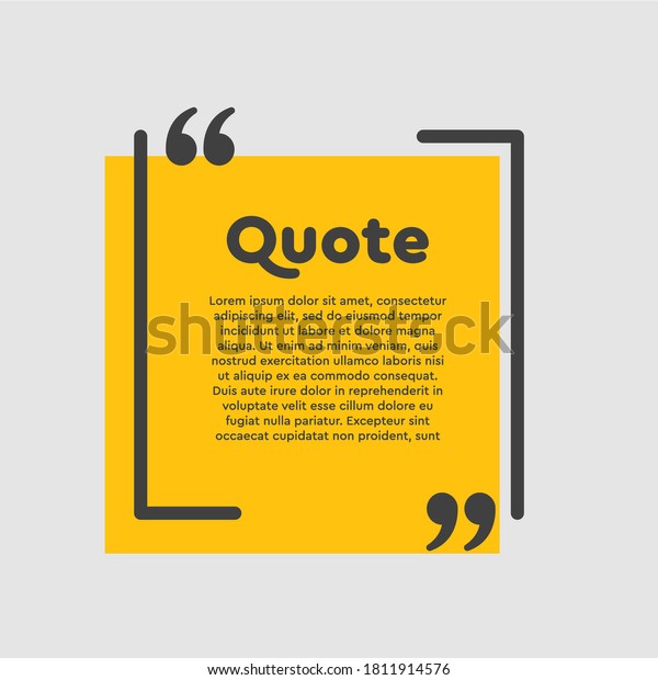 Vector Background Template Quote Bracket Speech Stock Vector (Royalty ...